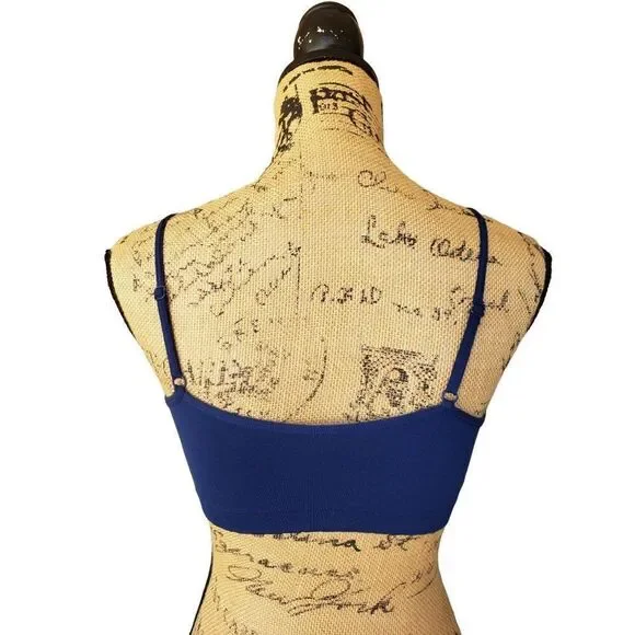 Women's Sports Bra Large Seamless Comfort Bralette Navy Blue Large NWOT - Picture 4 of 7